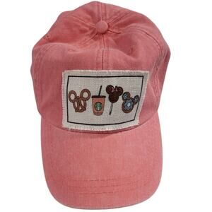 Pink Embroidered Snacks Dad Hat Cotton Adjustable Baseball Cap Adams Headwear